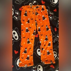 Orange Halloween Themed Cat Pajama Pants